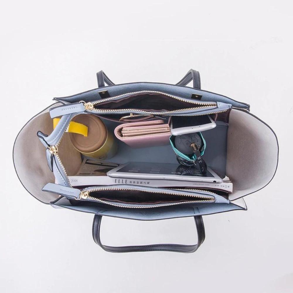 Isabella - 4-Piece Leather Tote Bag Set