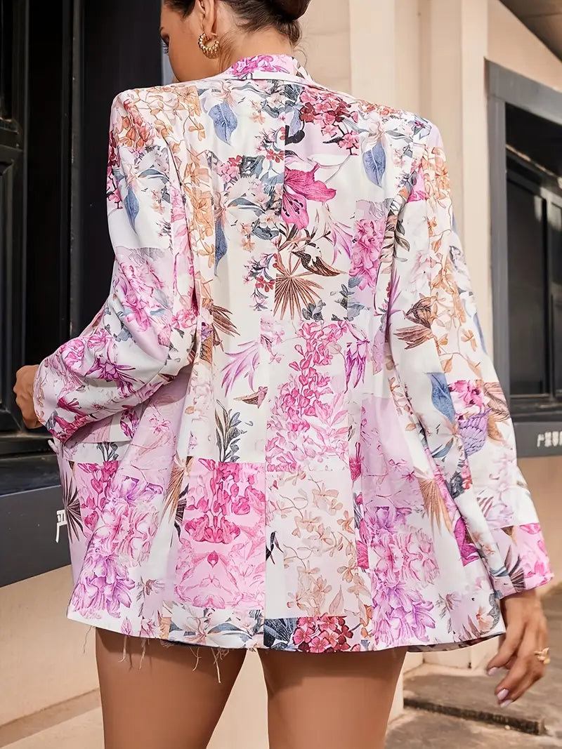 Ellie™ - Chic Floral Print Blazer