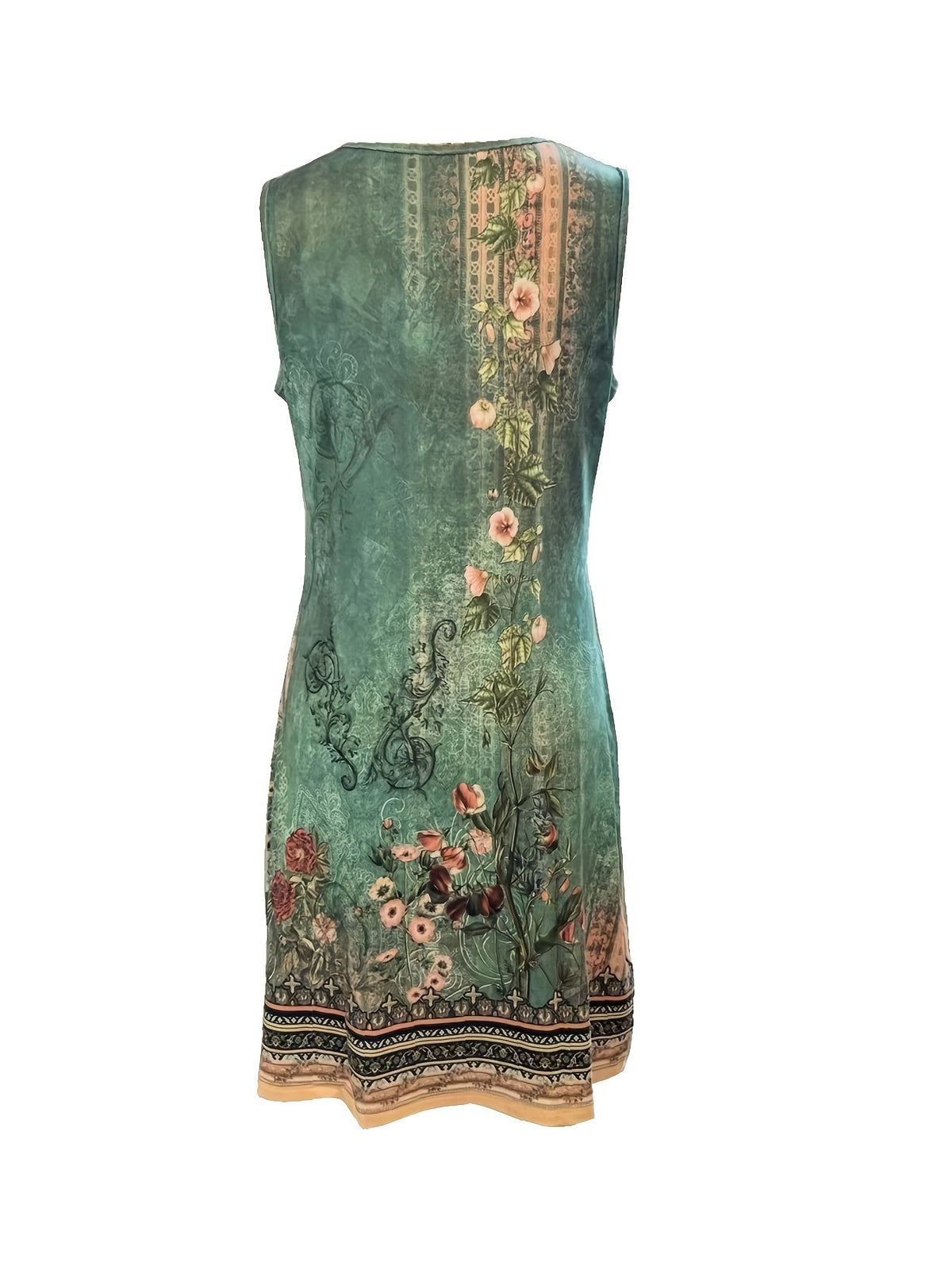 Grace™ - Floral Print Notched Handmade Dress