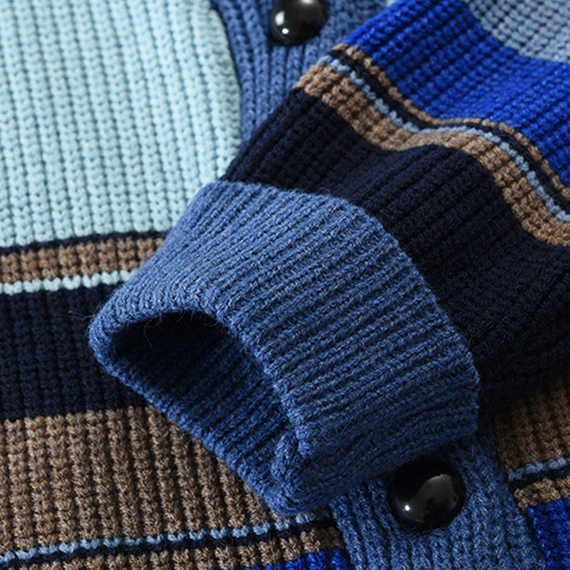 Samuel™ - Color Block Lapel Sweater Jacket