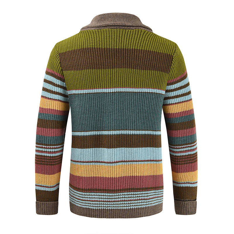 Samuel™ - Color Block Lapel Sweater Jacket