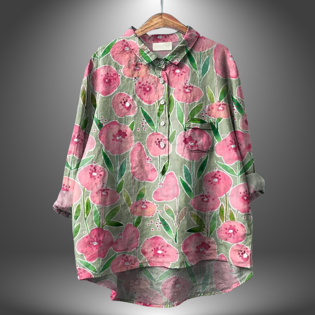 Layla™ - Feminine Blouse with Floral Print