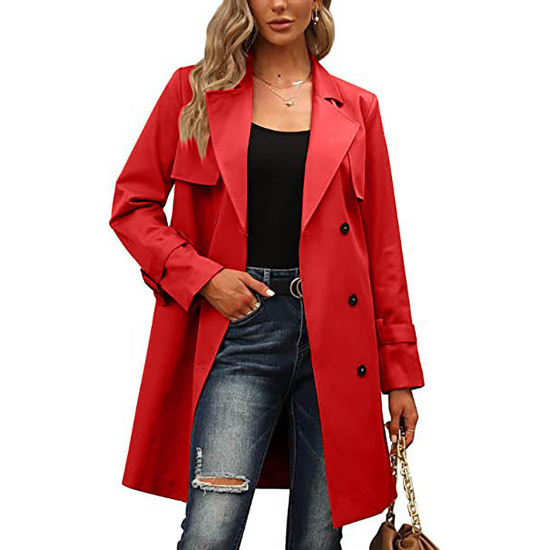 Avery™ - Modern Double-Breasted Windbreaker Coat