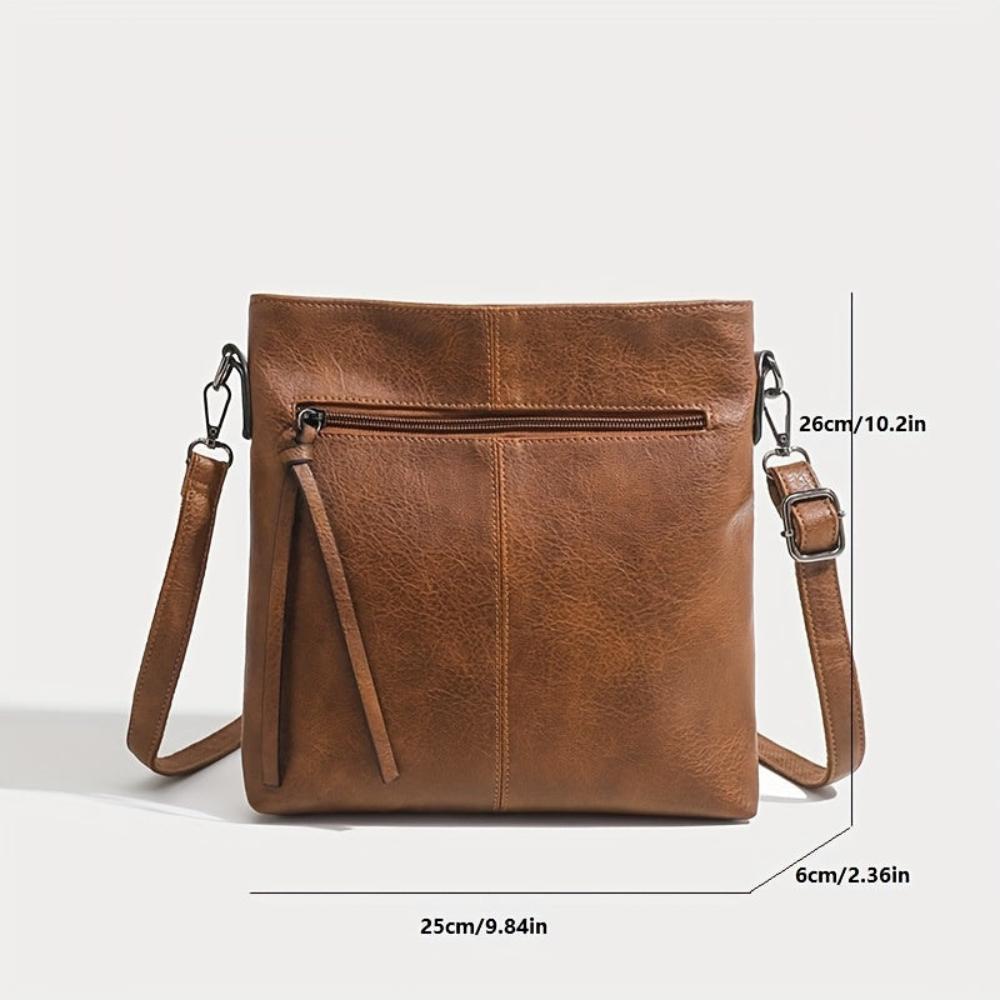 Addison - Retro Square Leather Crossbody Bag