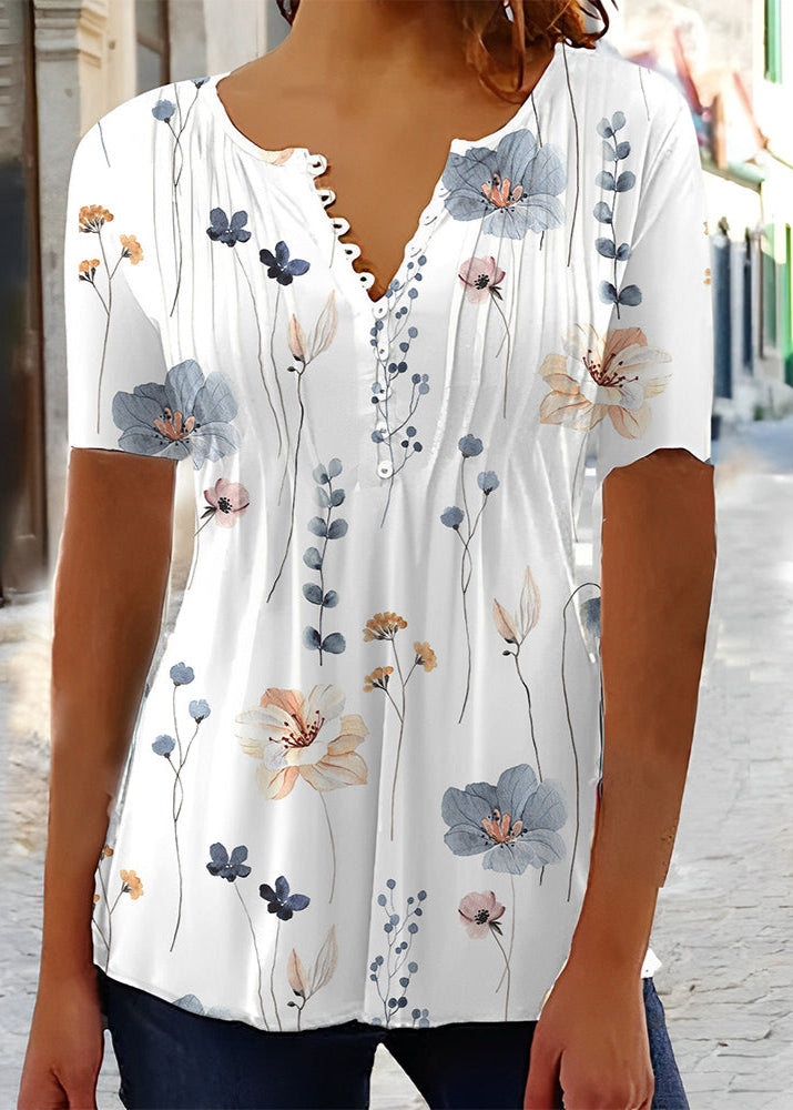 Victoria™ - Short Sleeved Blouse with Button Closure