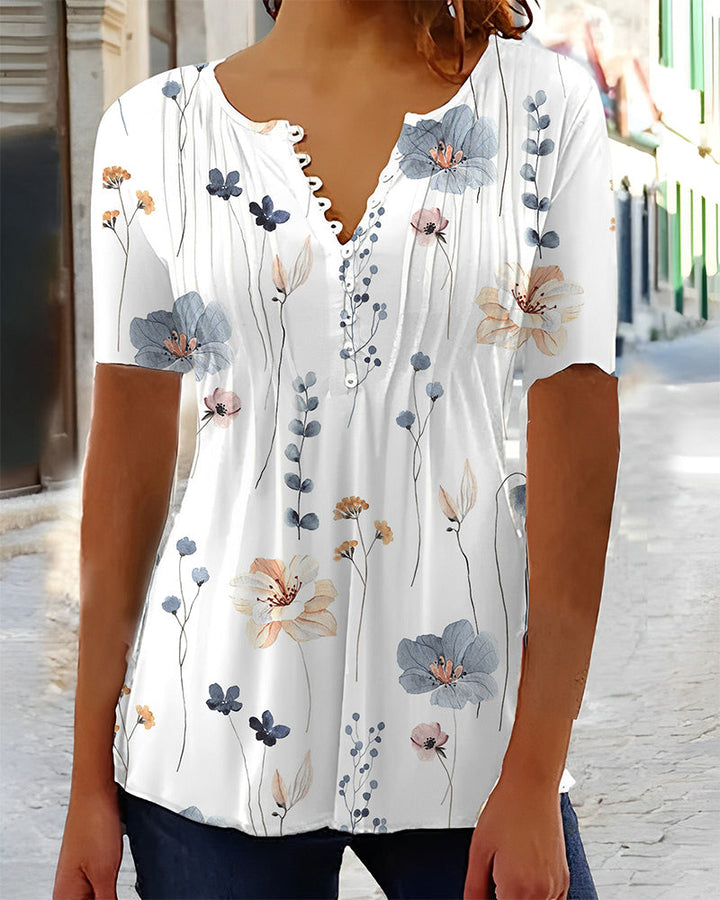 Victoria™ - Short Sleeved Blouse with Button Closure