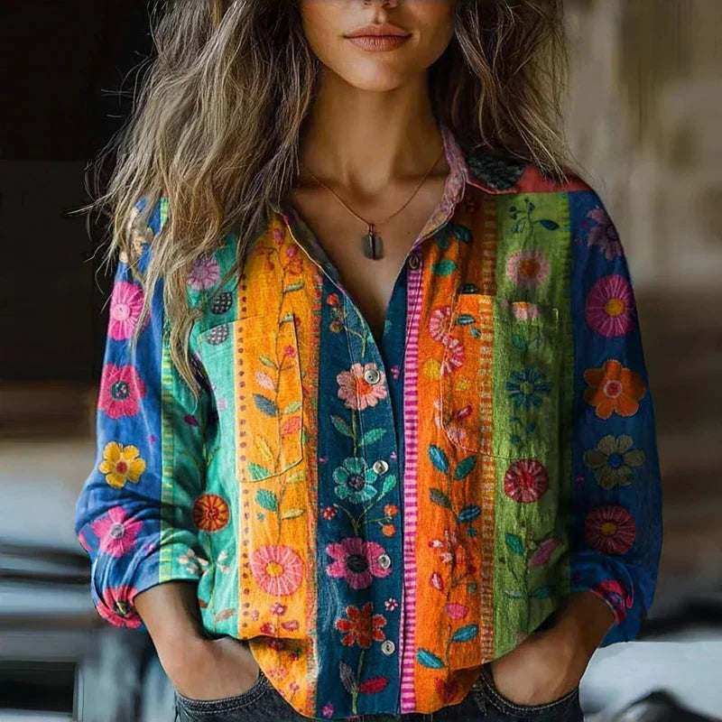 Aria™ - Vintage Printed Blouse