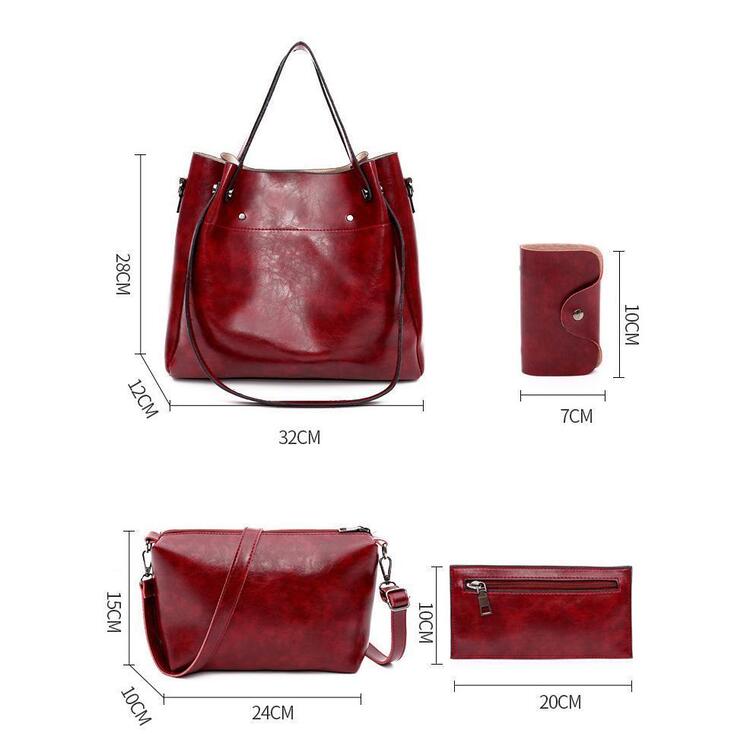 Riley - Vintage 4-Piece Leather Bag Set
