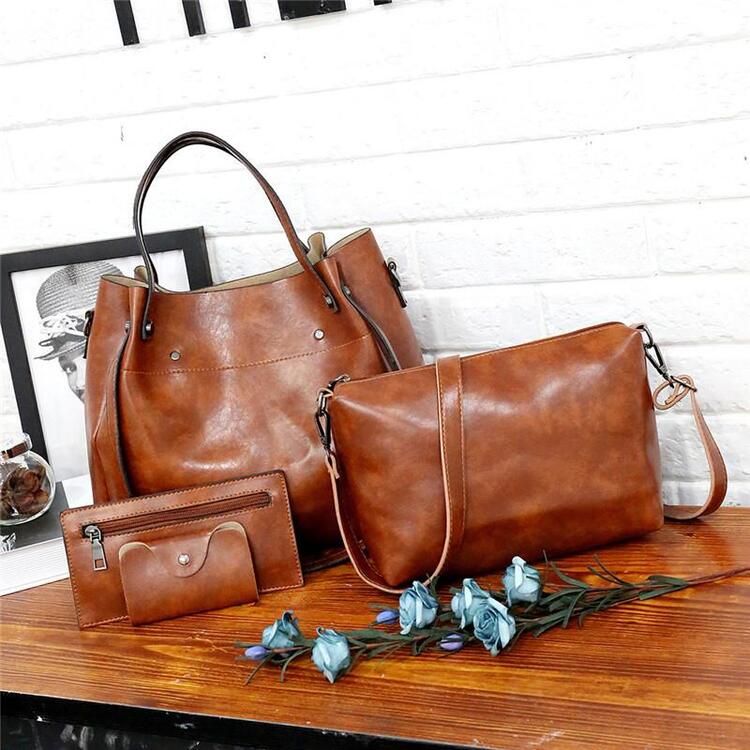 Riley - Vintage 4-Piece Leather Bag Set