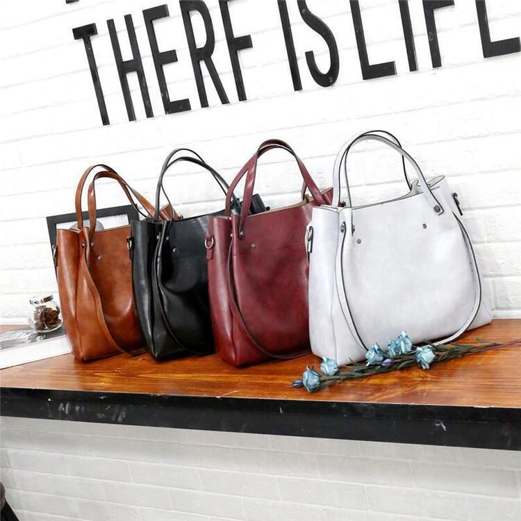 Riley - Vintage 4-Piece Leather Bag Set