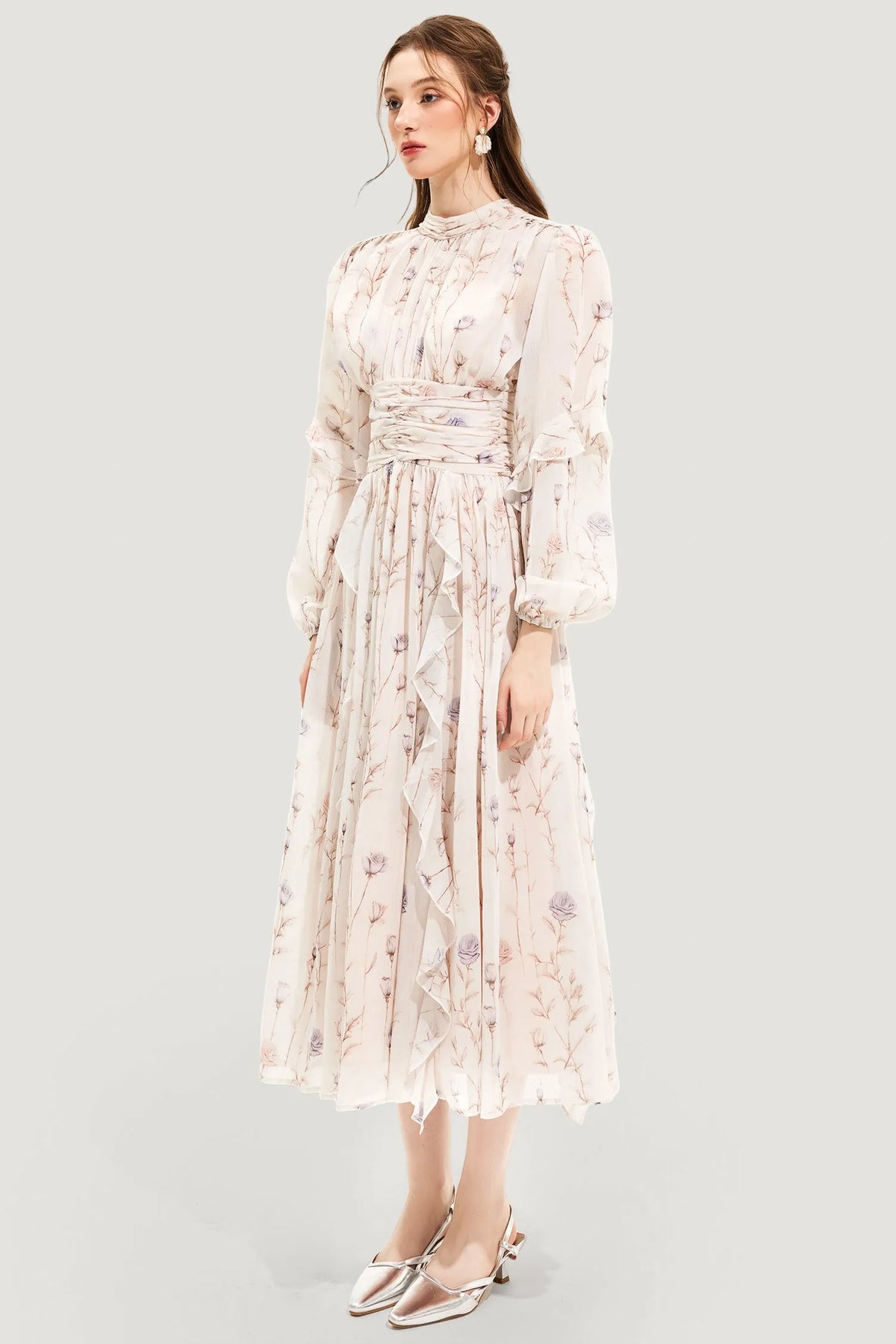 Ella™ - Chic Couture Summer Dress with Floral Print