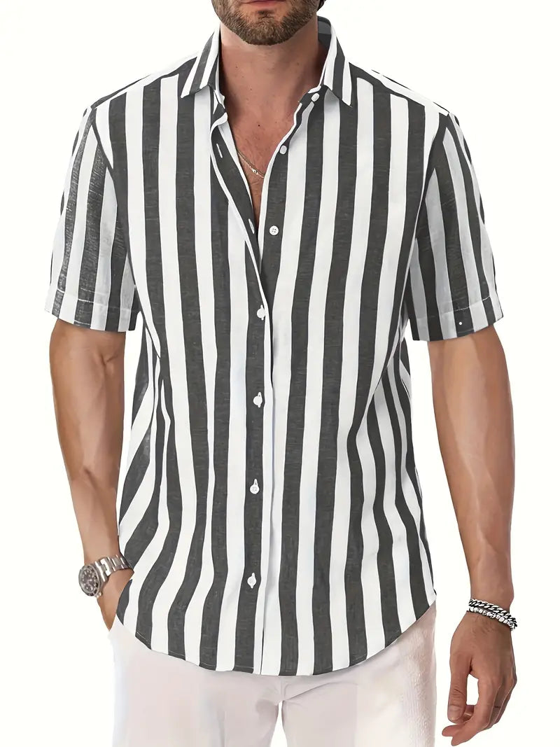 Liam™ - Casual Short Sleeve Striped Shirt
