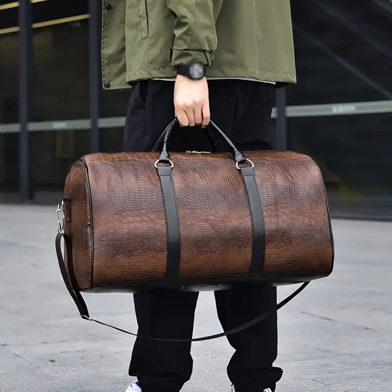 Lucas™ - Vintage Crocodile Pattern Duffel Bag