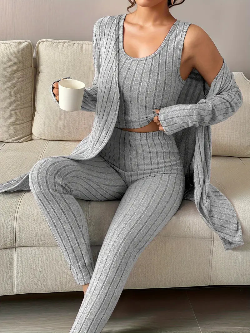 Lina™ - Ribbed Three-Piece Set