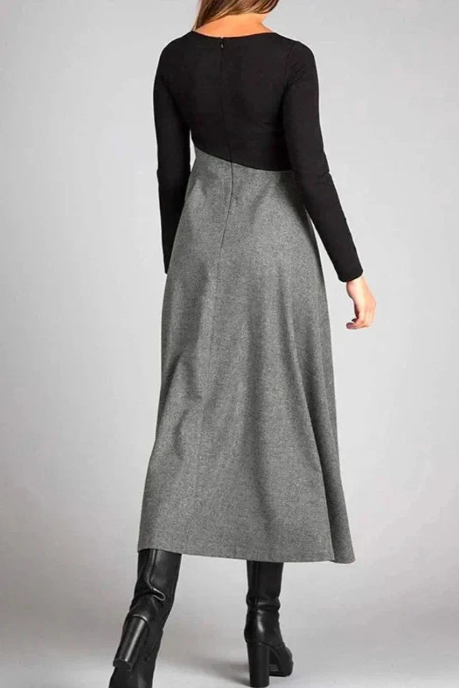 Olivia™ - Elegant Two-Tone Dress