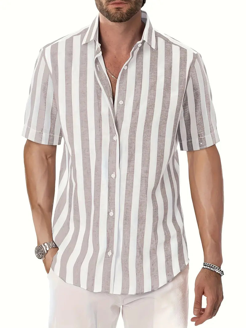 Liam™ - Casual Short Sleeve Striped Shirt