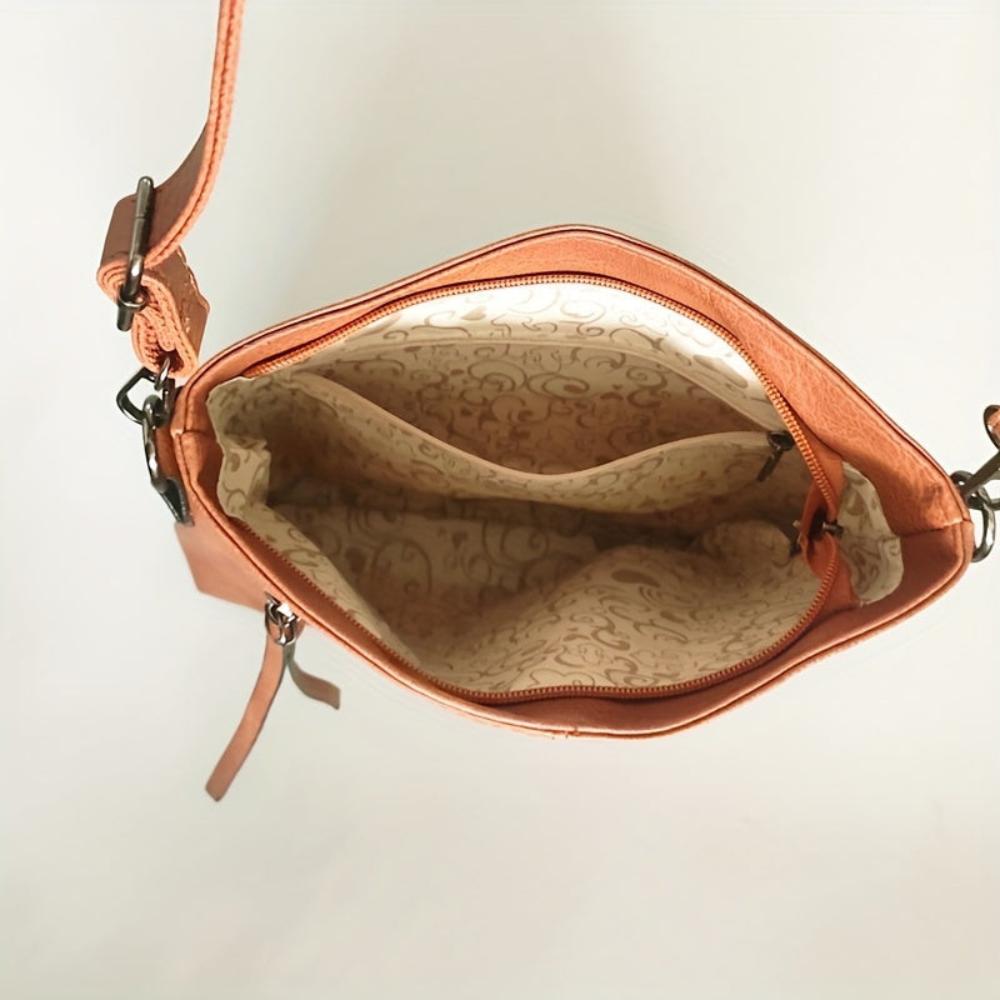 Addison - Retro Square Leather Crossbody Bag