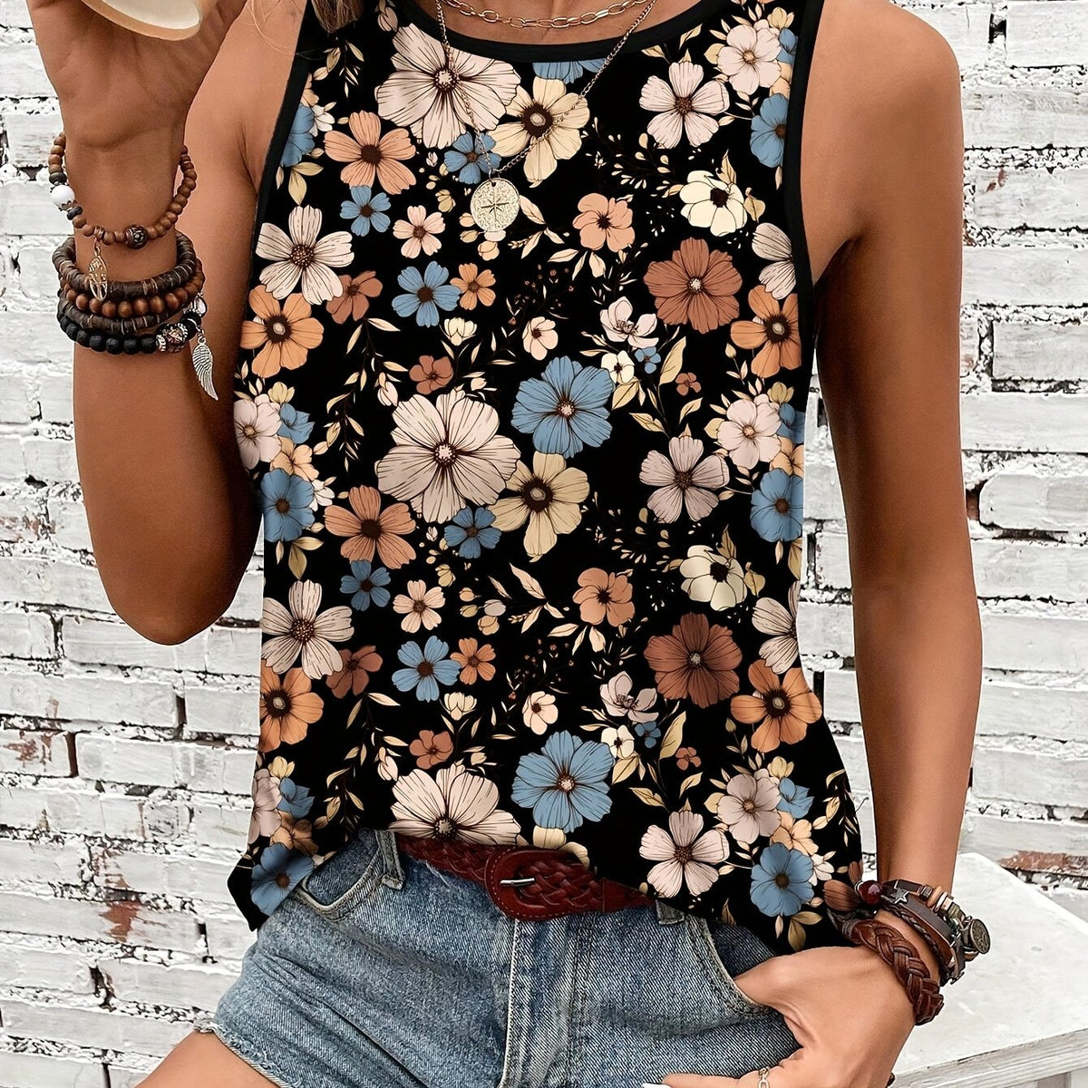 Olivia™ - Retro Floral Tank Top
