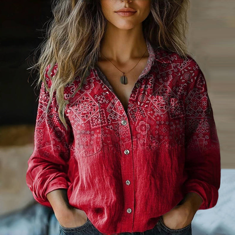 Aria™ - Vintage Printed Blouse