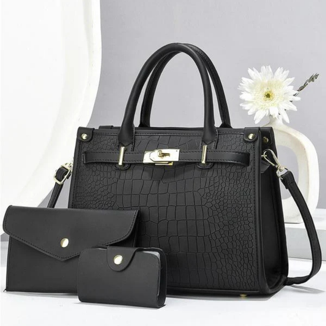 Scarlett - Premium Allure Croco Leather Bag Set