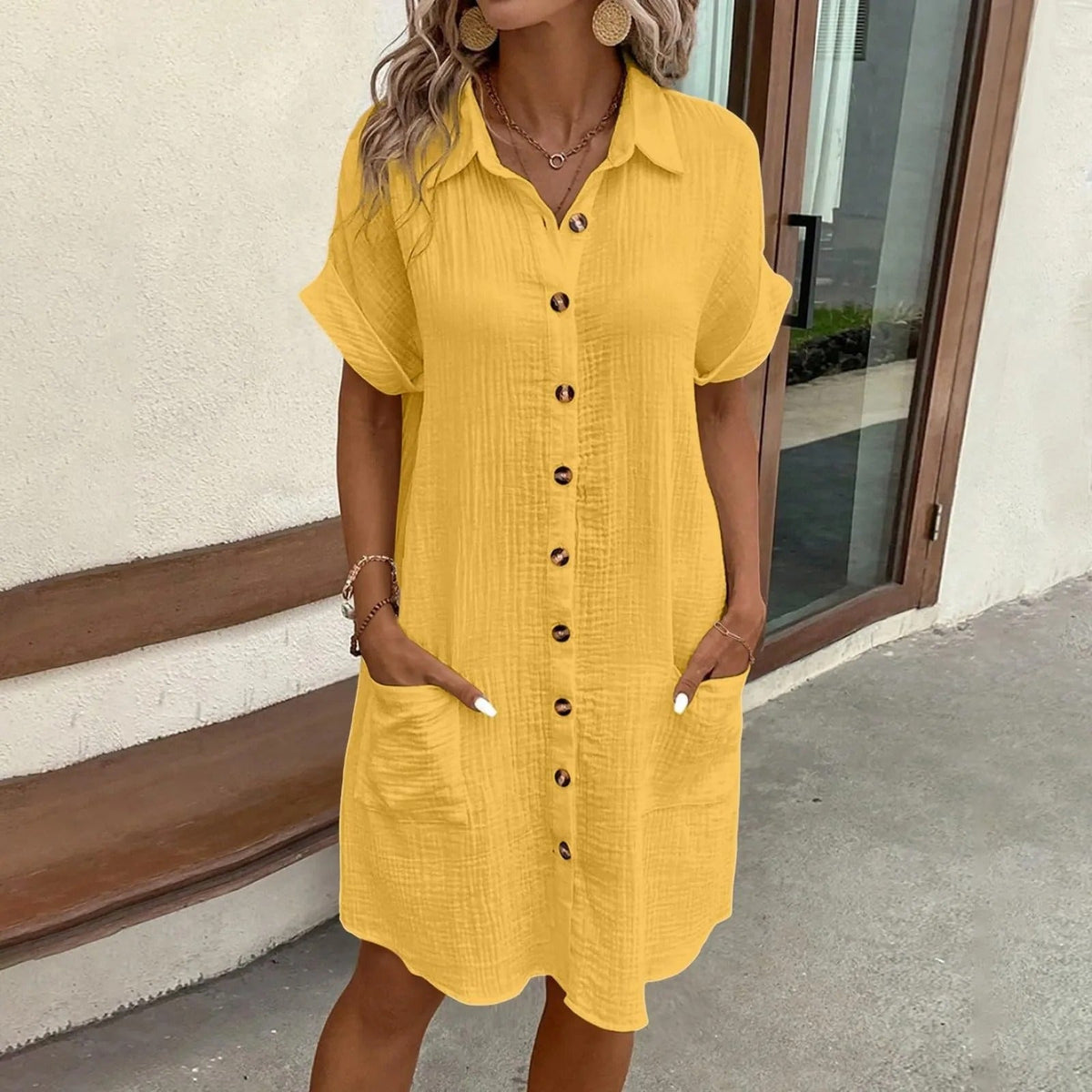 Riley™ - Comfortable Buttoned Summer Dress