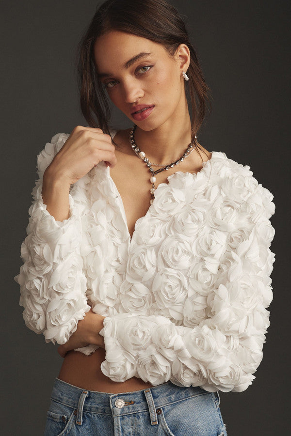 Scarlett™ - Elegant Floral Jacquard Jacket