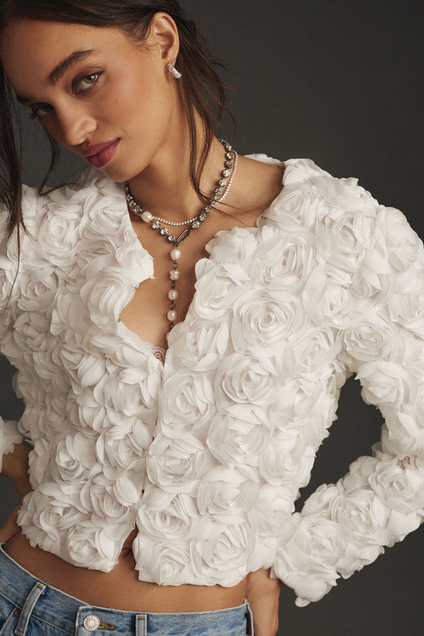 Scarlett™ - Elegant Floral Jacquard Jacket