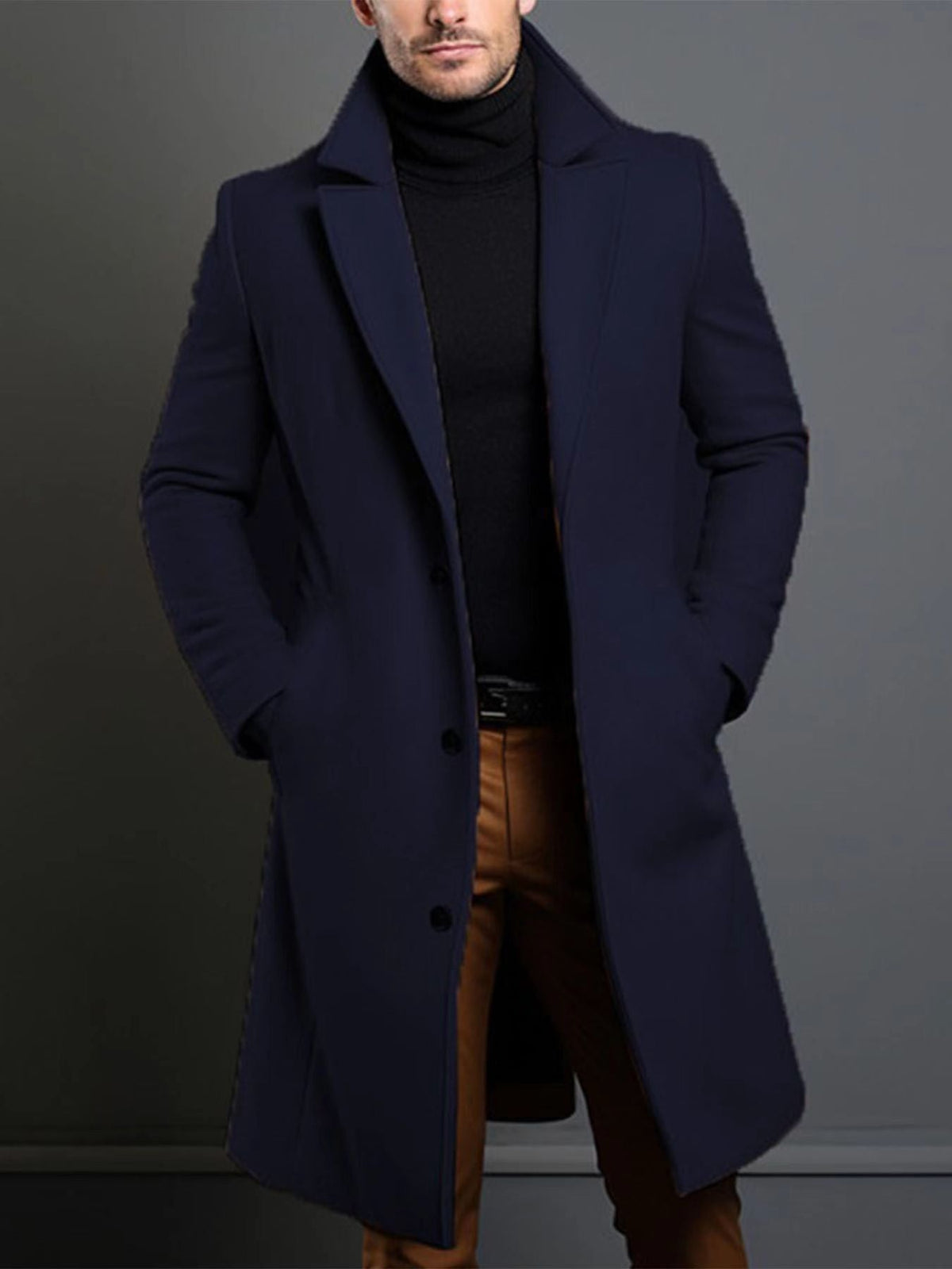 Caleb™ - Elegant Single-Breasted Overcoat