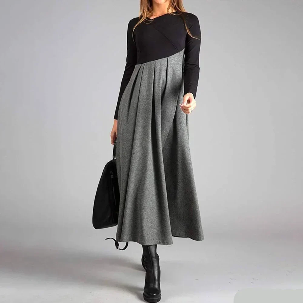Olivia™ - Elegant Two-Tone Dress