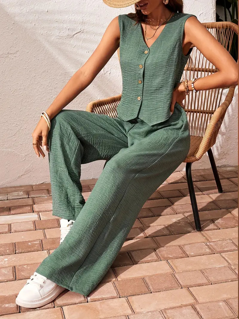 Layla™ - Elegant Sleeveless Two-Piece Set