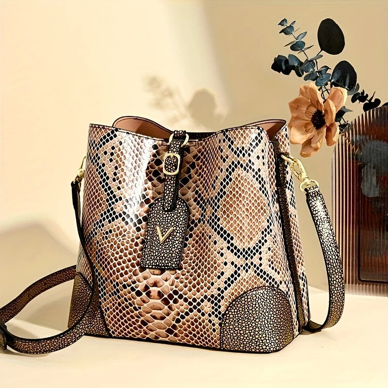 Addison™ - Elegant Snake Print Bag