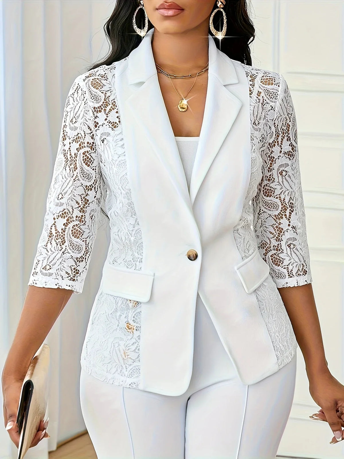 Layla™ - Contrast Lace Blazer