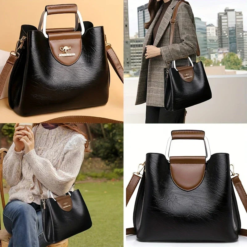 Sophia - Chic Leather Bucket Bag