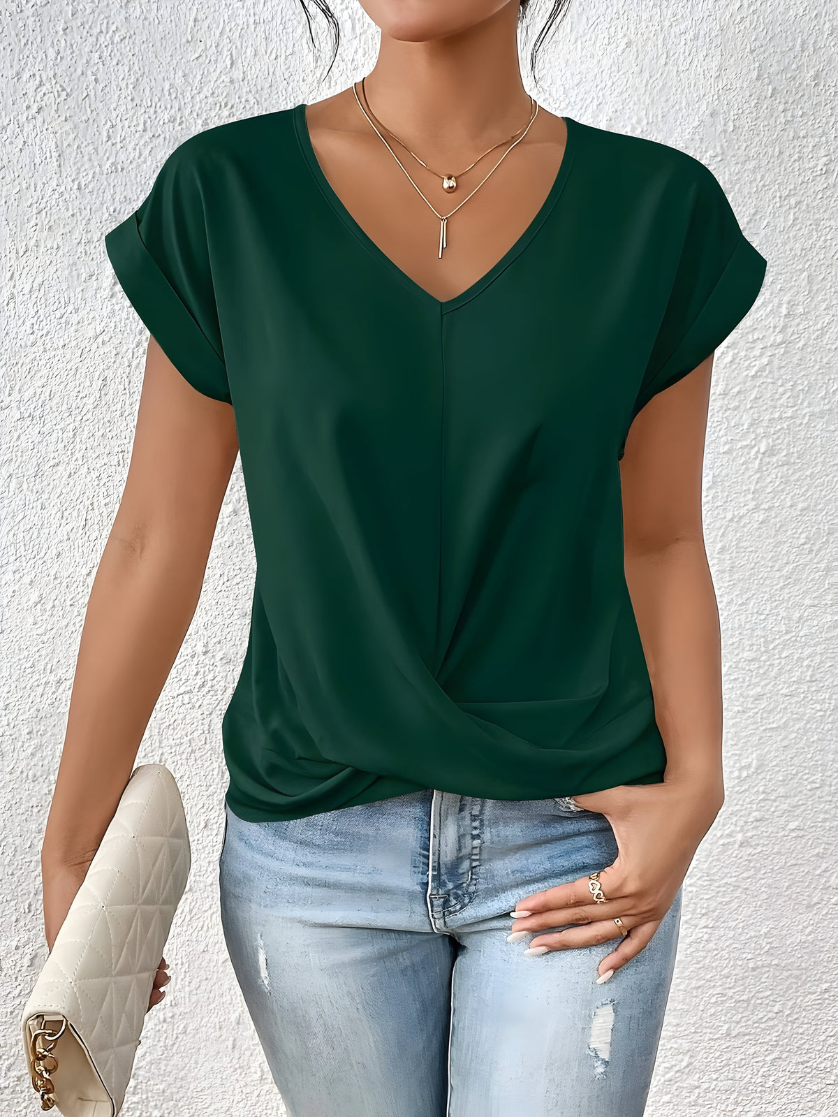 Olivia™ – Twist Front V-Neck Top