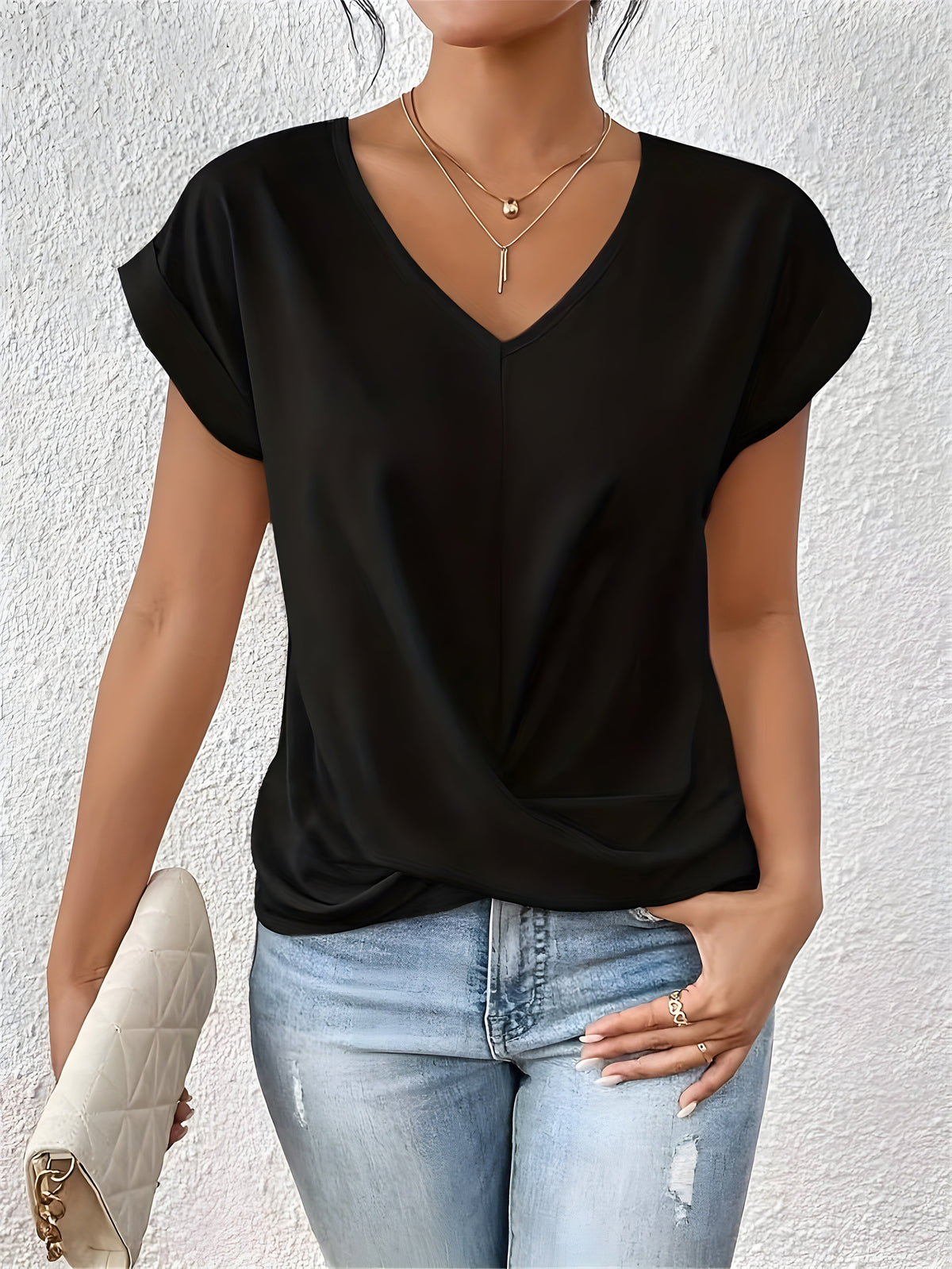 Olivia™ – Twist Front V-Neck Top