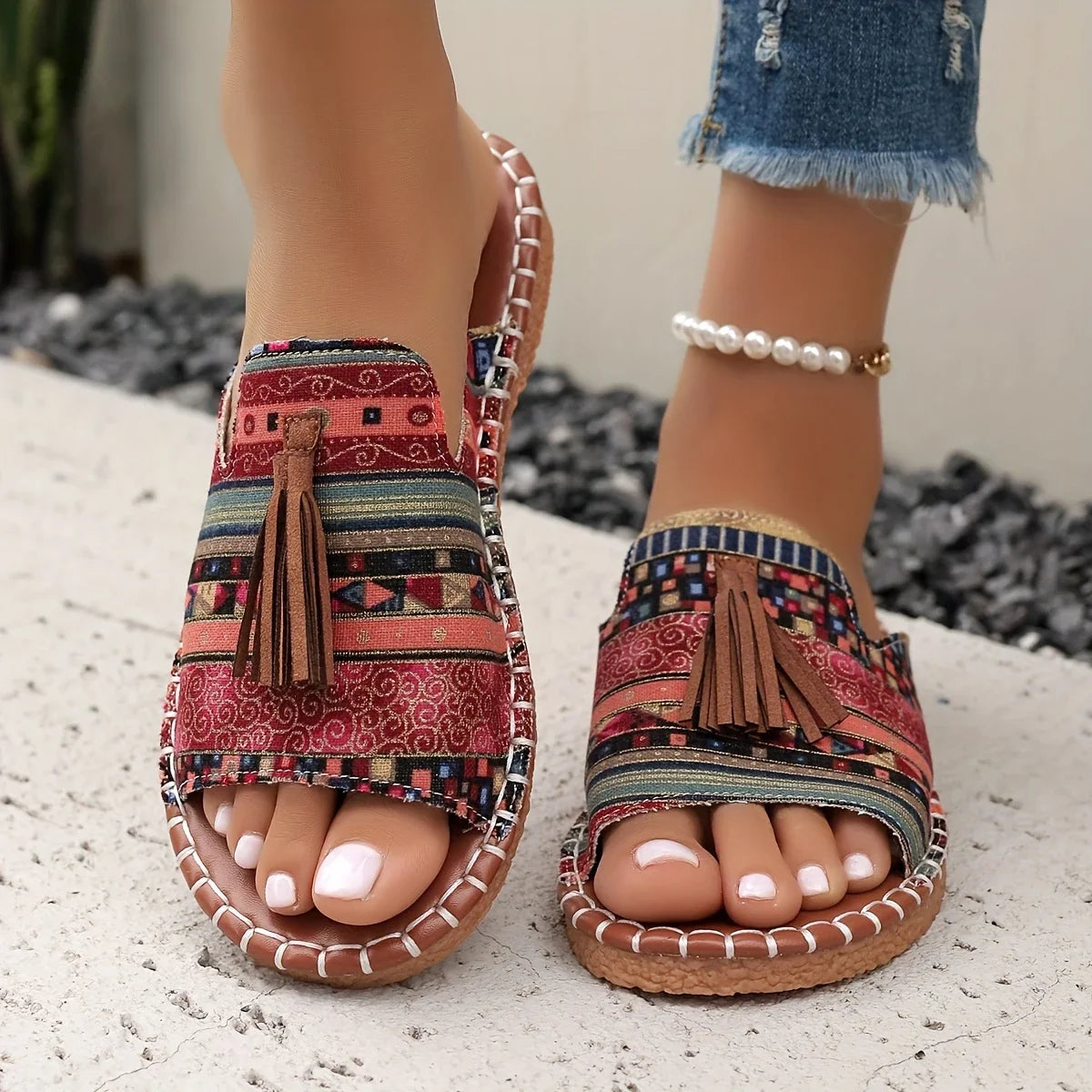 Zoe™ - Ethnic Flat Sandals