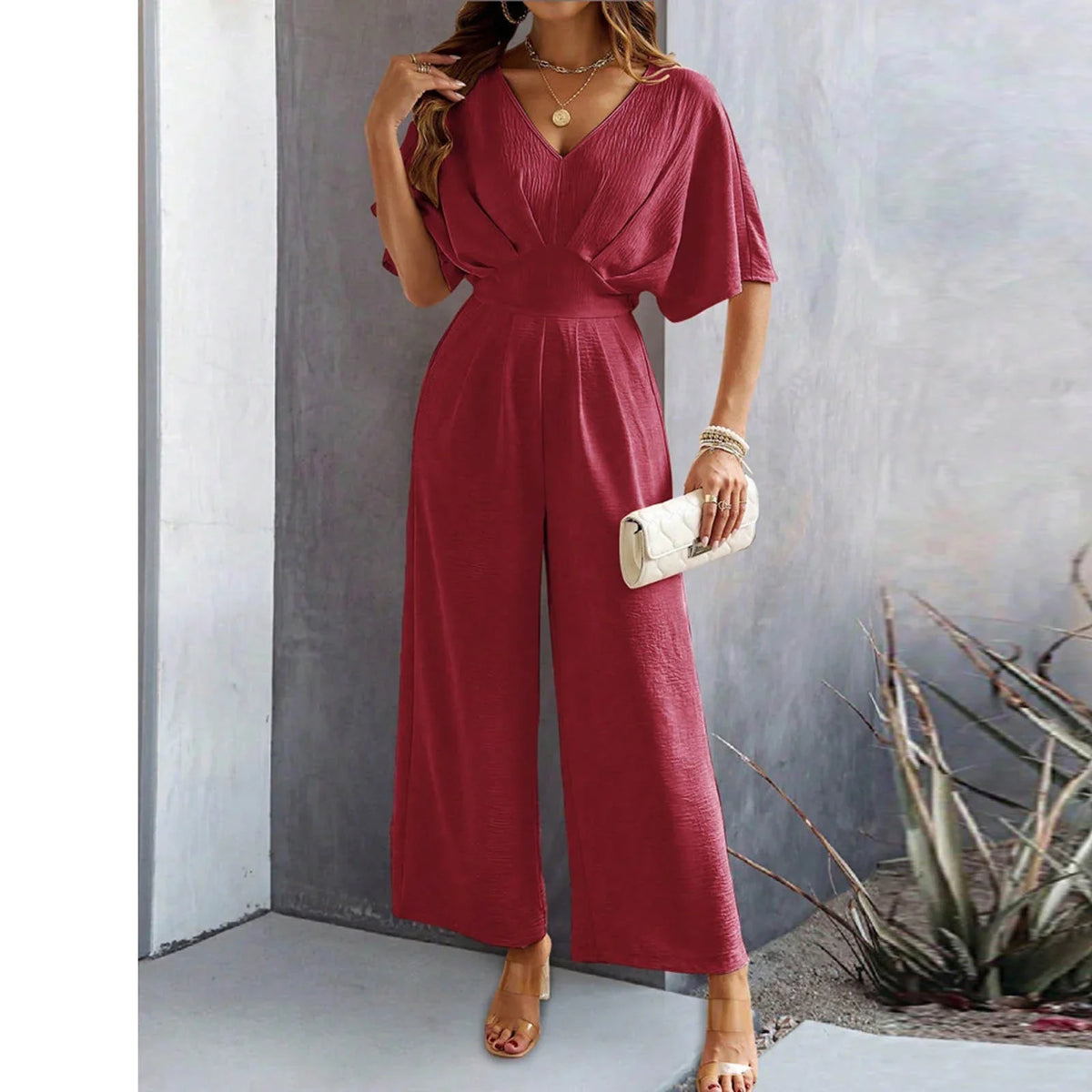 Amelia™ - Stylish V-Neck Jumpsuit