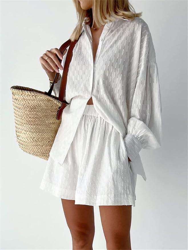 Layla™ - Chic Shirt & Shorts Set