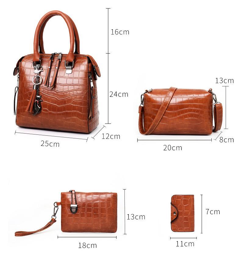 Evelyn - Everyday 4-Piece Leather Bag Set