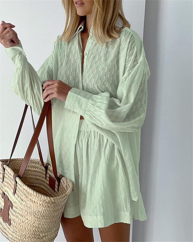 Layla™ - Chic Shirt & Shorts Set