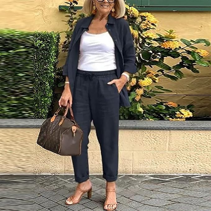 Scarlett™ - Comfortable Long Sleeve Blouse And Pants Set