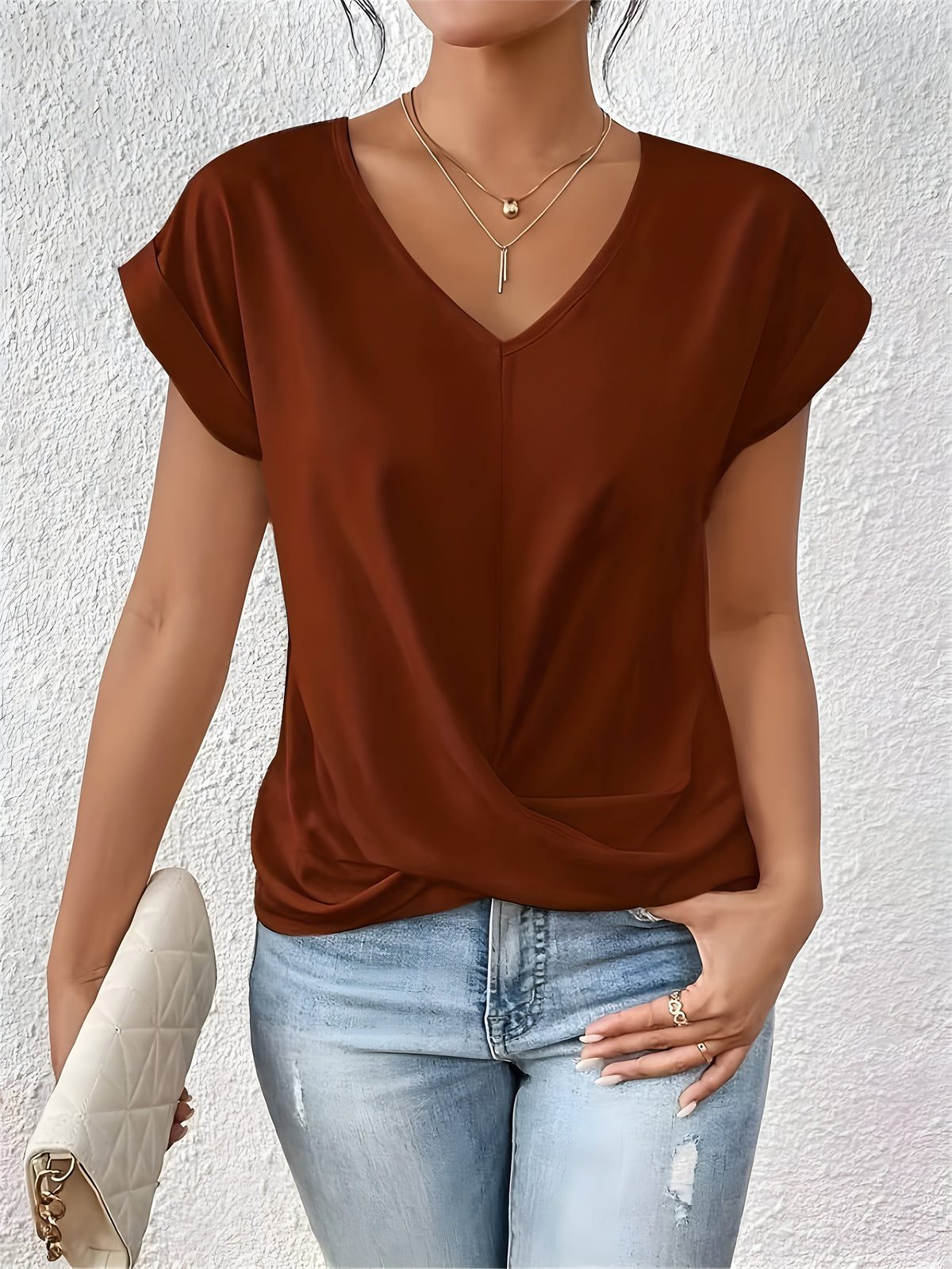 Olivia™ – Twist Front V-Neck Top