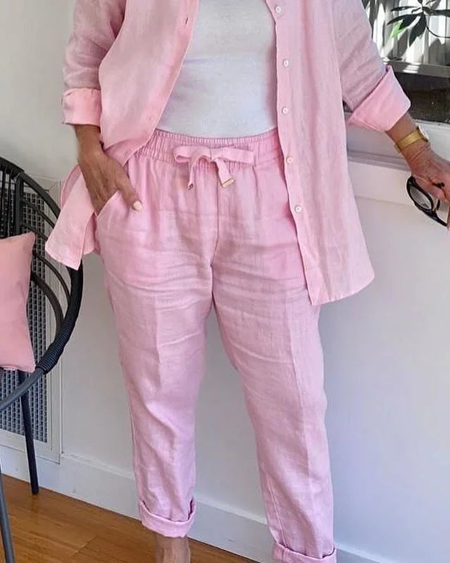 Scarlett™ - Comfortable Long Sleeve Blouse And Pants Set