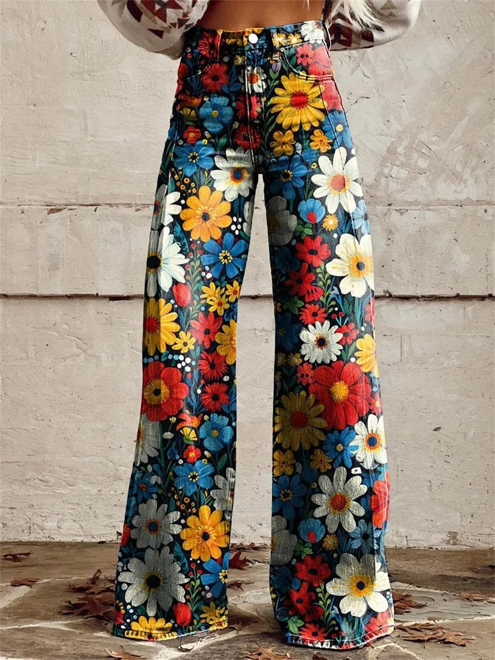 Penelope™ - Elegant Floral Wide Leg Pants