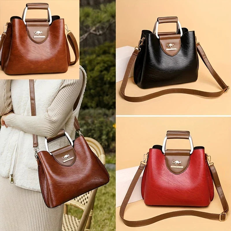 Sophia - Chic Leather Bucket Bag