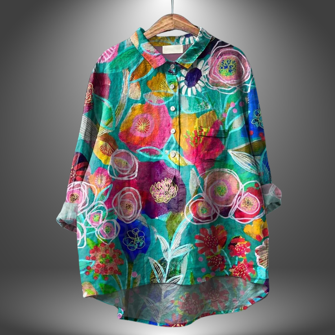 Layla™ - Feminine Blouse with Floral Print