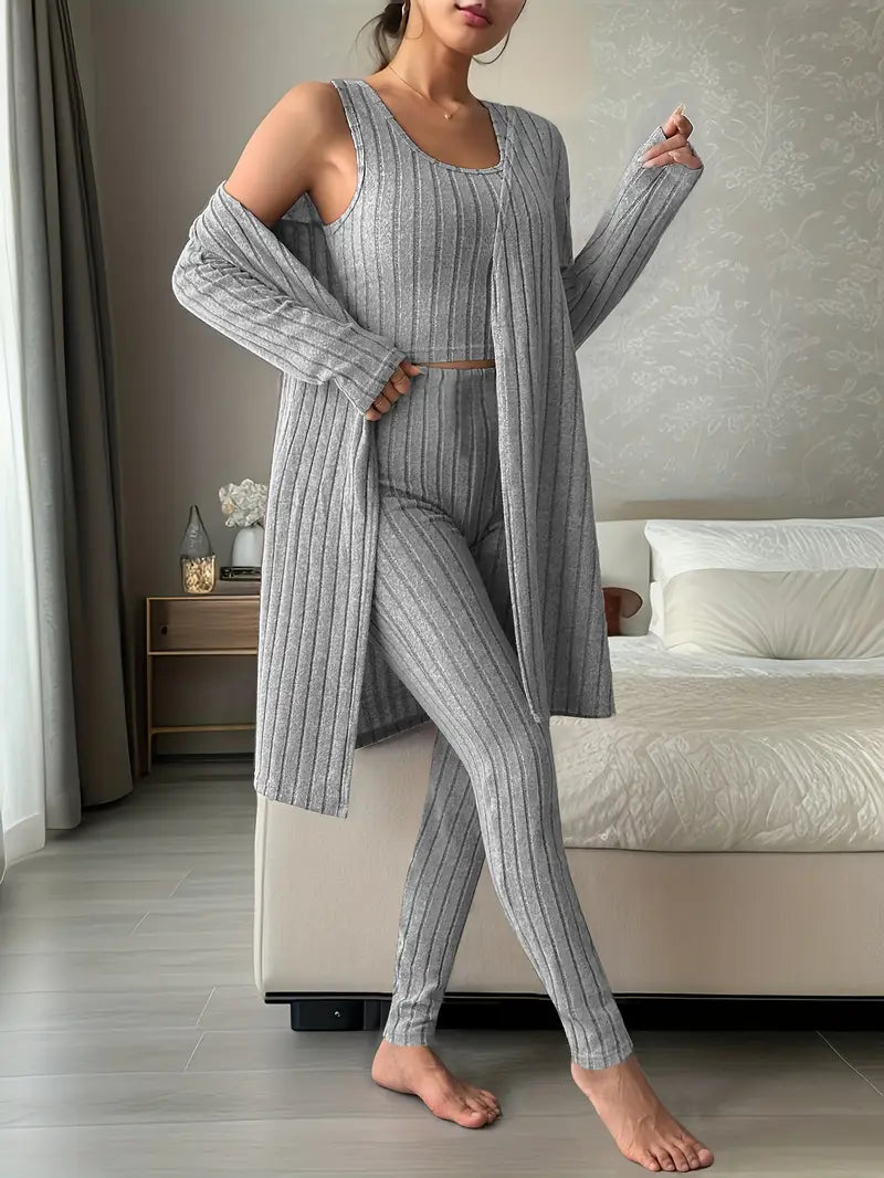 Lina™ - Ribbed Three-Piece Set