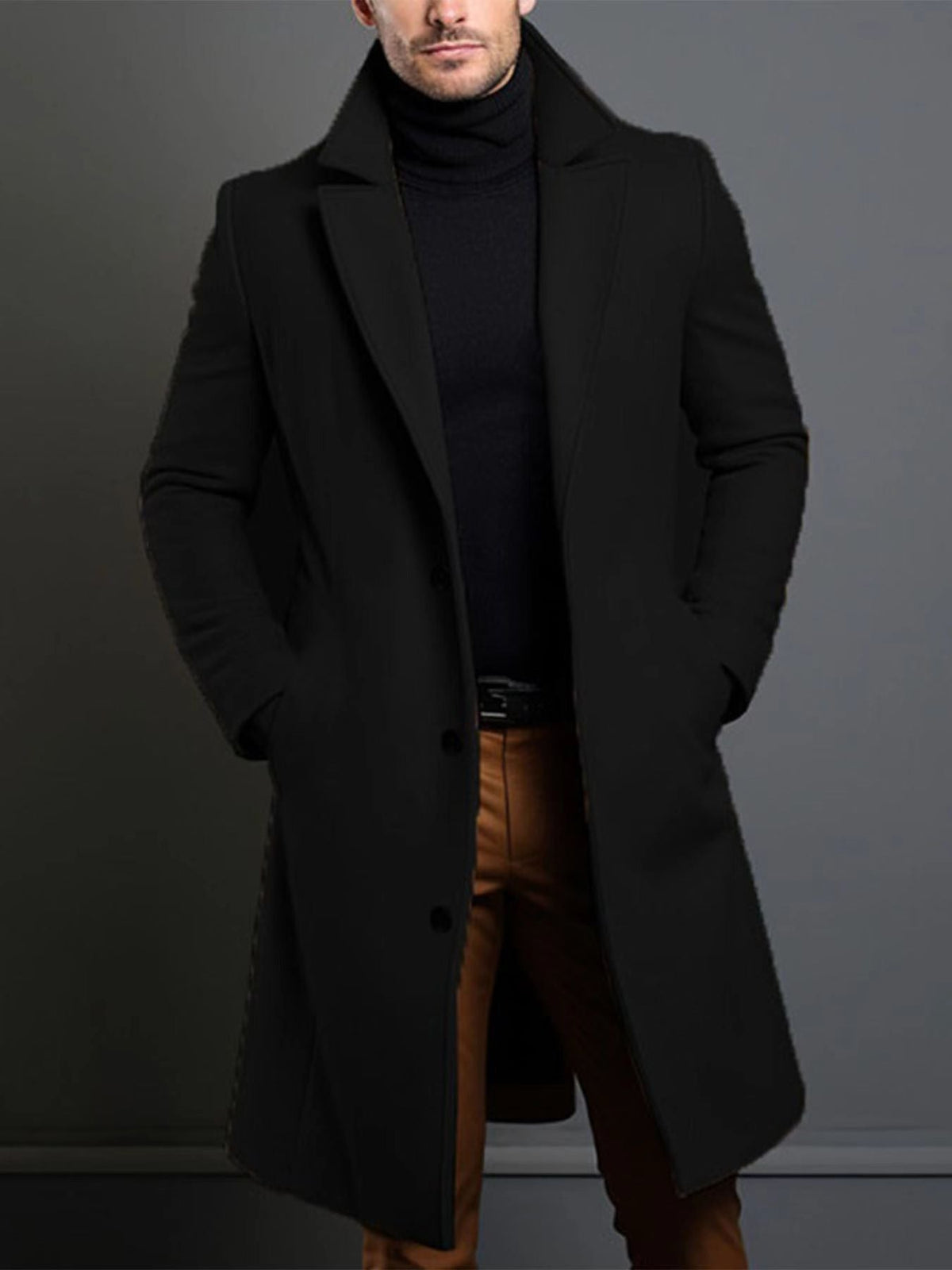 Caleb™ - Elegant Single-Breasted Overcoat