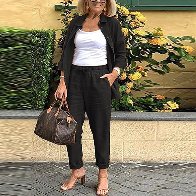 Scarlett™ - Comfortable Long Sleeve Blouse And Pants Set