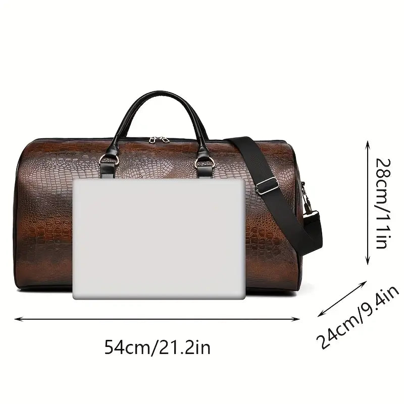 Lucas™ - Vintage Crocodile Pattern Duffel Bag
